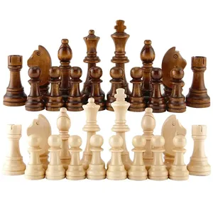 32 pièces pièces d'échecs en bois complet Chessmen International Word jeu d'échecs pièce d'échecs accessoires de divertissement