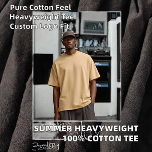 Summer New Arrival Heavyweight 300gsm Knitted Blank Solid Color Short-Sleeved Men's T-Shirt Custom Oversized 100% Cotton Logo - Product Image 2