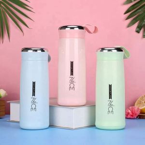 Customize Macaron Nice Advertising Gift 400ml Eco-Friendly Glass Liner Creative <b>Bottle</b> Simple Department Store Applicable - Product Image 4
