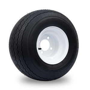 SRGCTW-008 <b>Golf</b> <b>Cart</b> 18x8.5-8 4 Ply Tire and 8 Inch White Steel Wheel Assembly - Product Image 2