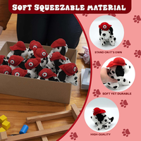 Peluche Dalmatien Personnalisée Douce et Rembourrée avec Chapeau de Pompier, 6 Pouces, Petit Animal de Compagnie Réaliste pour Anniversaire d'Enfants, Jouets Mini Chiens