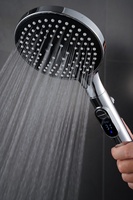 Pommeau de Douche Premium à Affichage LED de Température, 3 Modes, Génération d'Énergie Hydraulique avec Arrêt d'Eau à Touche Unique, Pulvérisateur à Main Haute Pression