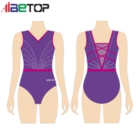 Violet Enfants Filles Gymnastique Vêtements Danse Gymnastique Justaucorps Rythmique Formation Dancewear