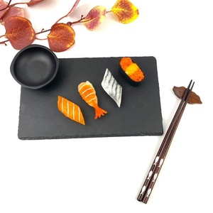 Plato de pizarra personalizado para Sushi, juego de <span class=keywords><strong>vajilla</strong></span> con palillos de madera y plato de <span class=keywords><strong>melamina</strong></span>, <span class=keywords><strong>vajilla</strong></span> de restaurante, juego de regalo - Product Image 2