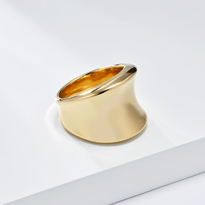 Geometric Punk Exaggerated Glossy Gold Plated <b>Ring</b> For Women Fashion Jewelry Gift - Product Image 4