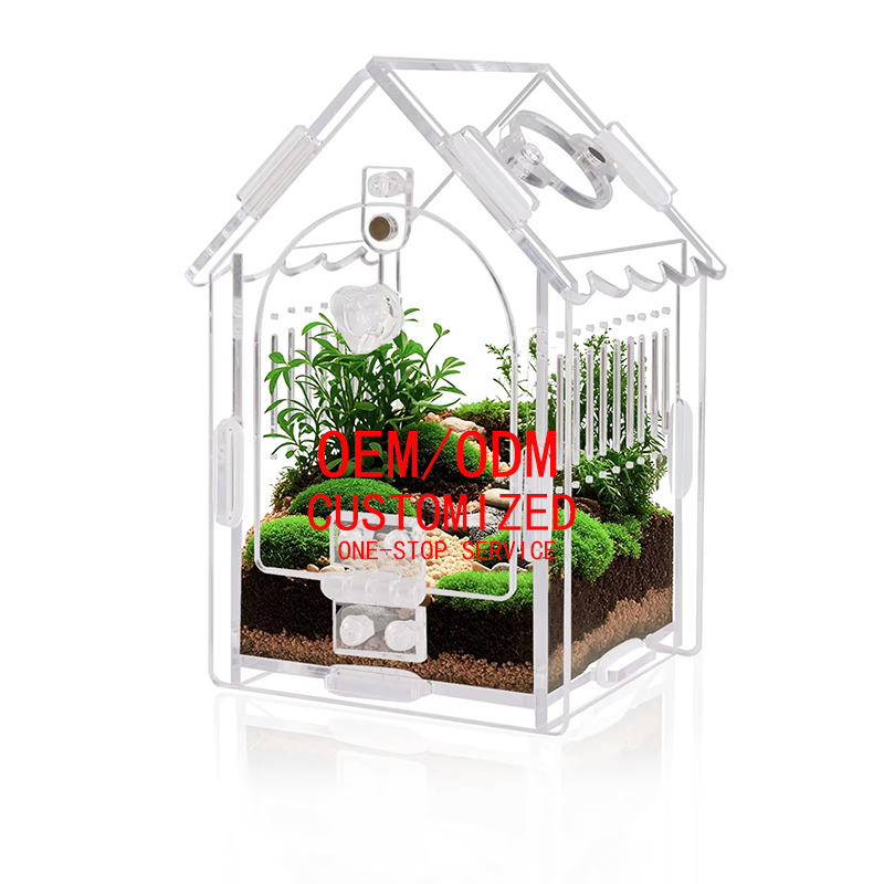 Terrario Transparente Para Reptiles Pequeños - Jaula Con Luz Y Humidificador Para Arañas, Mantis, Ranas, Caracoles