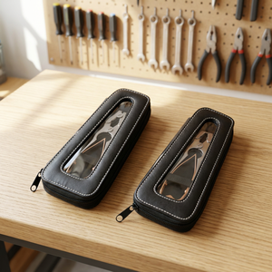 ASAP Coupe-ongles de luxe en acier inoxydable pour podologie, lame courbée, ouverture large, conception durable, étui en cuir avec fermeture éclair - Product Image 5