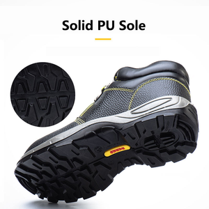 JIANKUN Zapatos de Seguridad Antipinchazos Unisex de Cuero en Relieve, Botas de Trabajo Antideslizantes con Placa de Hierro y Punta de Hierro para Construcción - Product Image 5