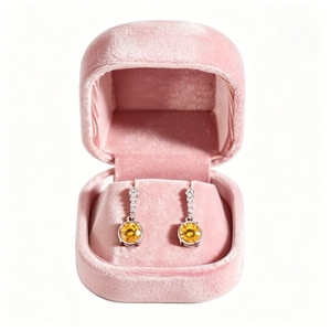 Elegant Velvet Earring Stud Hinged Box Custom Brand Logo Wholesale Jewelry Gift Packaging Case Bulk Factory Outlet Supplier - Product Image 3