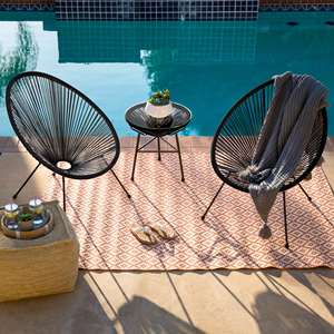 Modernes Design Langlebiges wasserdichtes Kunststoffschnur-Webei mit Metallrahmen Indoor Outdoor Patio Garten balkon Rattan stuhl - Product Image 2