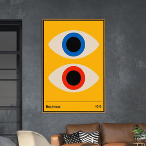 Bauhaus Eye Canvas Art: Bold Modernist Geometric Decor Print,<b>GOLD</b> <b>FRAMED</b> CANVAS - Product Image 3