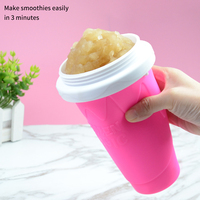 OEM/ODM Offre Spéciale Gobelet surgelé Squeeze Magic Slushy Maker Gobelets à smoothie glacé avec couvercle et tasse en silicone avec paille