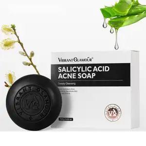 Savons naturels bio acide salicylique nettoyage mini hôtel visage corps lavage huile contrôle acné noir savon pour les mains barre de savon