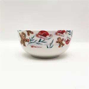 Tigela De Cerâmica Round Food Serving Cerâmica Sopa Bowl decalque flor Porcelana Branca Arroz Bowls