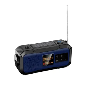 NOAA-altavoces múltiples de emergencia, WB, radio FM, AM, Mini, inalámbrico, buen sonido, Woofer, con panel solar de Banco de energía