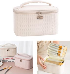 Cream Texture PU Make up Bags Portable Cosmetic Organizer Storage Bag Case Waterproof Toiletry Bag - Product Image 3
