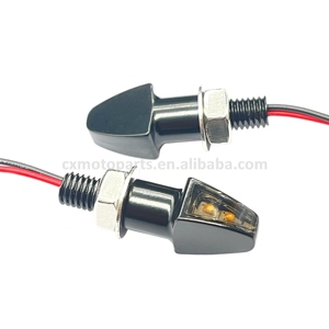 혼다 스즈키 야마하 카페 레이서 용 12V 알루미늄 미니 <span class=keywords><strong>LED</strong></span> 방향 지시등 오토바이 측면 방향 지시등 8mm 볼트