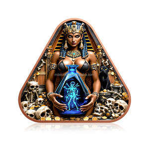 Vente en gros de 3 modèles de pièces de monnaie en cuivre représentant des dieux égyptiens, triangle, 1 oz, cuivre fin .999, impression couleur UV, pièce de monnaie de collection, cadeau - Product Image 2