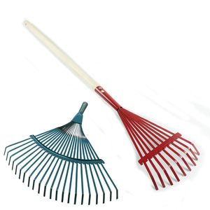 Râteau à gazon robuste en acier inoxydable avec manche en bois de 1,2 m, 22/25 <span class=keywords><strong>dents</strong></span>, pour le nettoyage des feuilles dans le jardin, la pelouse et la cour - Product Image 1