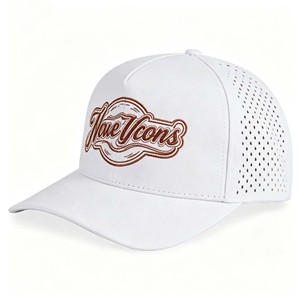 Custom <b>Silicone</b> Rubber Patches Logo 5 Panel Sports Baseball Caps Curved Brim Waterproof Golf Cap With Rope for Men and Women - Product Image 1