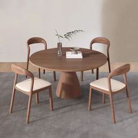 Chaise de salle à manger nordique moderne minimaliste en bois massif avec siège en cuir et dossier, design portable pour la maison, le bureau et l'hôtel