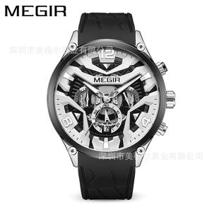 Nuevo reloj deportivo para hombre, cronógrafo multifuncional de tres ojos y seis manecillas, reloj de pulsera de cuarzo de silicona - Product Image 6