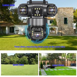 Tripple镜头太阳能摄像机支持2.4g 5g Wifi PIR运动检测彩色夜视无线4g太阳能摄像机 - Product Image 2