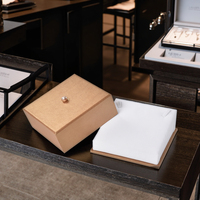 Boîte à bijoux carrée dorée de luxe recyclable haut de gamme personnalisée boîtes rigides