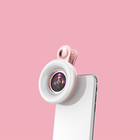 Objectif Macro pour Mobile 15X avec Anneau Lumineux LED, Lampe Selfie et Flash Universel pour Smartphone, Clip Portable