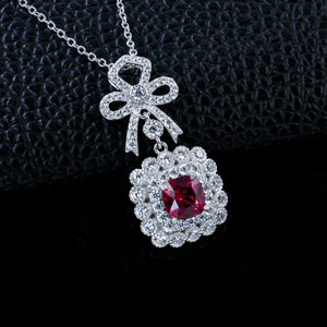 925 Silver Cultivated <b>Ruby</b> <b>Necklace</b> - Product Image 2