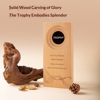 Trophées personnalisés en bois massif à trois anneaux, gravure durable, impression UV créative, haut de gamme, pour réunions annuelles, employés, étudiants
