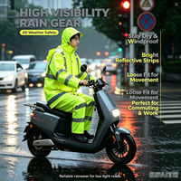 Combinaison de pluie durable, imperméable, respirante, haute visibilité, réfléchissante, pour moto, patrouille routière, sécurité, travail