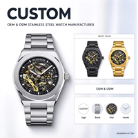 Montre analogique de luxe pour homme BESSERON 2026 Miyota automatique en acier inoxydable, résistante à l'eau 5 ATM, verre saphir, 42 mm, bouton poussoir