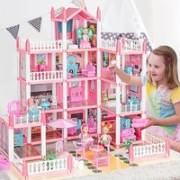 Maison de poupée pour filles, kit de maison de poupée à construire soi-même, maison de jeu, figurines, meubles, accessoires, ensemble de jouets, cadeau pour enfants