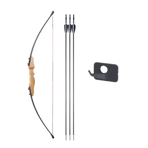 High Quality Archery 40lbs Fiberglass bow limb Wooden Riser Lightweight Wood Recurve Bow And Arrow Set for Shooting