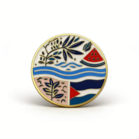 Vente en gros en stock – Broches personnalisées drapeau palestinien, badges en métal émaillé souple, broches Free Palestine – Direct usine