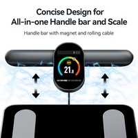 Balance connectée électrique FG2305ULB pour la santé et le fitness, analyseur de graisse corporelle à 8 électrodes, IMC, écran TFT couleur en verre trempé