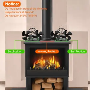 Voda Warmte Aangedreven Kachel Fan Nieuwe Ontworpen Dubbele Hoofd 8 Blades Haard Branders Eco Kachel Top Fan