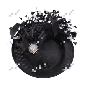 French light luxury feather top fascinators and sinamay hats stage show simple fashion sinamay fascinating hat