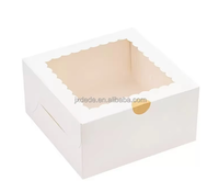 Cajas de Cartón Cuadradas Blancas para Panadería, Desechables, con Relieve, Reciclables, 10 x 10 x 5, 12 Pulgadas, para Empacar Pasteles, con Ventana, para Regalos y Alimentos