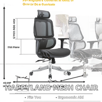 Chaise de bureau ergonomique moderne et confortable en maille, réglable, avec dossier haut et cadre en aluminium, idéale pour le gaming et le bureau