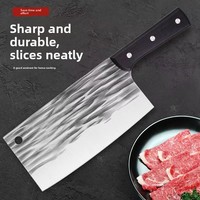 Couteau de boucher en acier inoxydable, couteau de cuisine mat forgé avec manche à pince complète