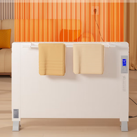 Chauffage mural carré moderne 1600W à économie d'énergie avec panneau en aluminium et télécommande Wi-Fi pour écoles et maisons