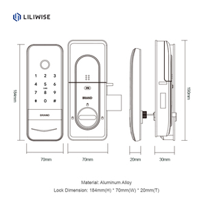 Liliwise ייצור tiya tlock מנעול חשמלי קו wifi כרטיס טביעת אצבע חכם שולי מנעול עם biometrice - Product Image 4