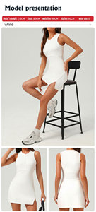 Romper Atlético de Verano al Por Mayor, Oferta Especial, Conjunto de Media Cremallera, Vestido de Tenis, Traje de Golf de Una Pieza, Ropa Deportiva para Correr para Mujer - Product Image 3