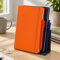 Individuelles LOGO A5 Hardcover-Notizbuch PU-Leder Thermobindung Notizbuch Hochwertiges Notizbuch mit Gummiband für Geschäftstreffen