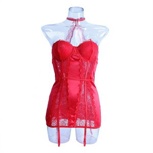 Lingerie sexy best-seller transfrontalière Europe-Amérique pour <span class=keywords><strong>influenceuses</strong></span>, robe-camisole en dentelle de nylon violette, combinaison en tissu Dobby pour femme - Product Image 5