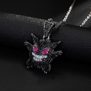 Accessori per Gioielli all'Ingrosso, Collana Hip Hop con Ciondolo a Forma di Maglione Gengar, Personaggio dei Cartoni Animati, Piccolo Mostro con Diamanti - Product Image 3