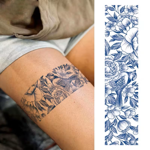 Tatuaje Temporal Semipermanente de Moda, Brazalete Impermeable con Diseño de Pájaros, <span class=keywords><strong>Flores</strong></span> y Hojas, Decoración Unisex para Brazos, <span class=keywords><strong>Piernas</strong></span> y Cuerpo - Product Image 2