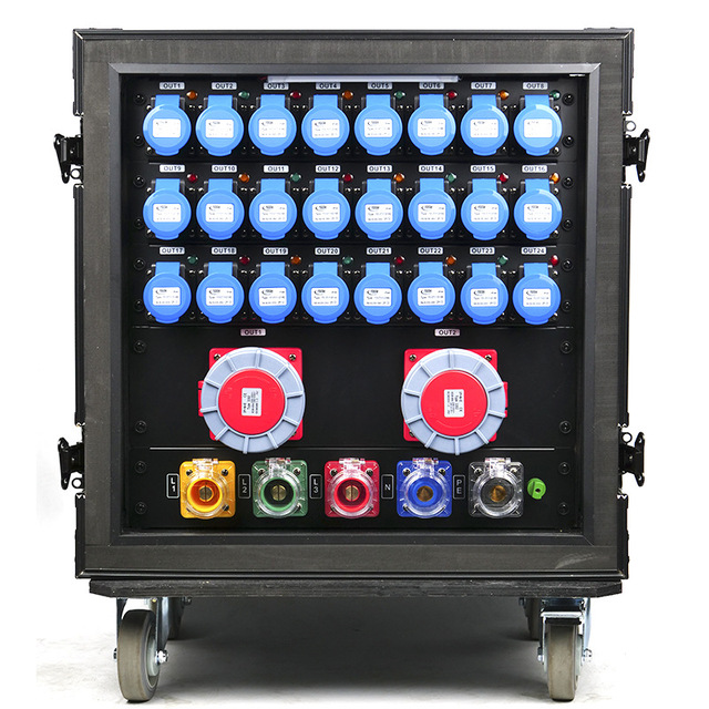 ABCCABLS 30-way 16A IP65 Waterproof Plug-in Power Supply Cabinet with 220V Aviation Box for Stage Use